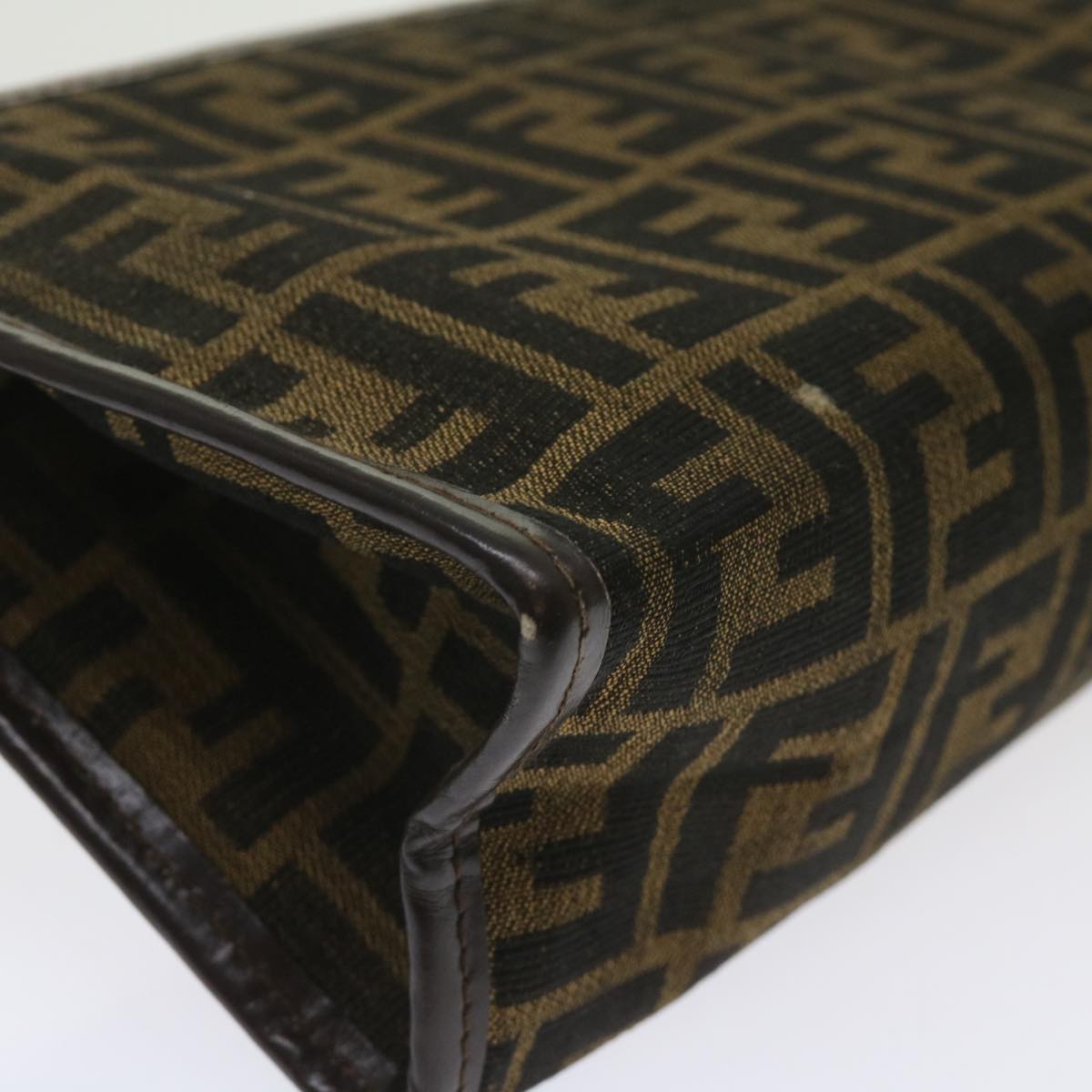 FENDI Zucca Canvas Clutch Bag Black Brown 60602