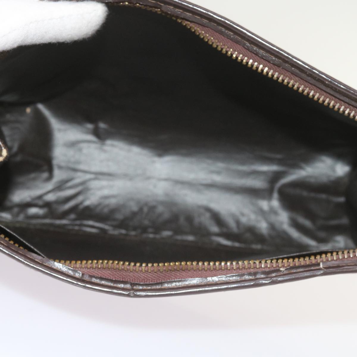 FENDI Zucca Canvas Clutch Bag Black Brown 60602
