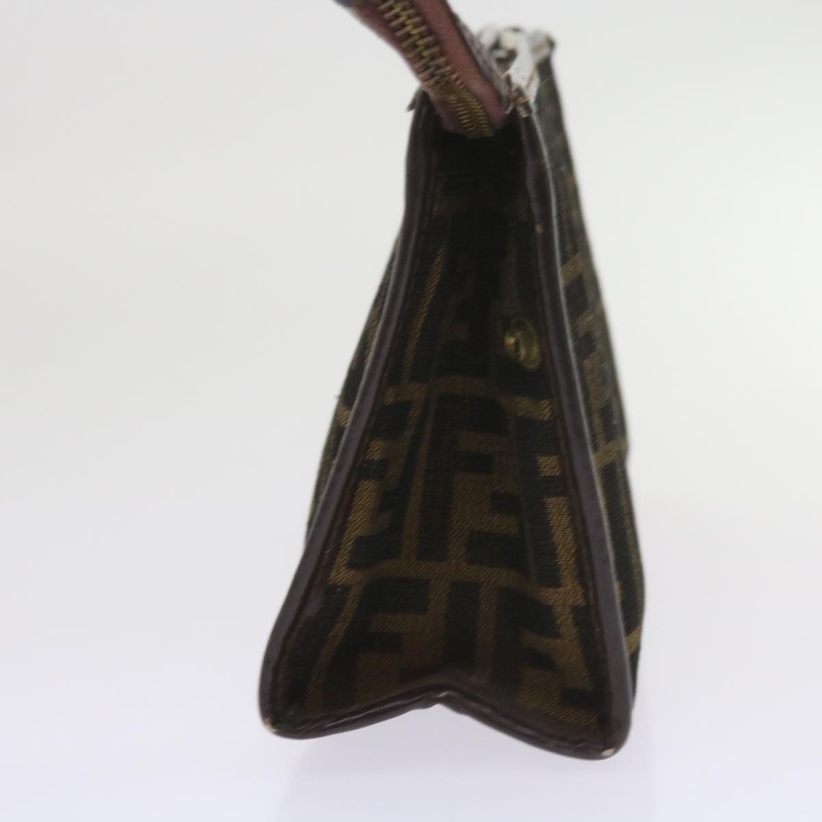 FENDI Zucca Canvas Clutch Bag Black Brown 60602