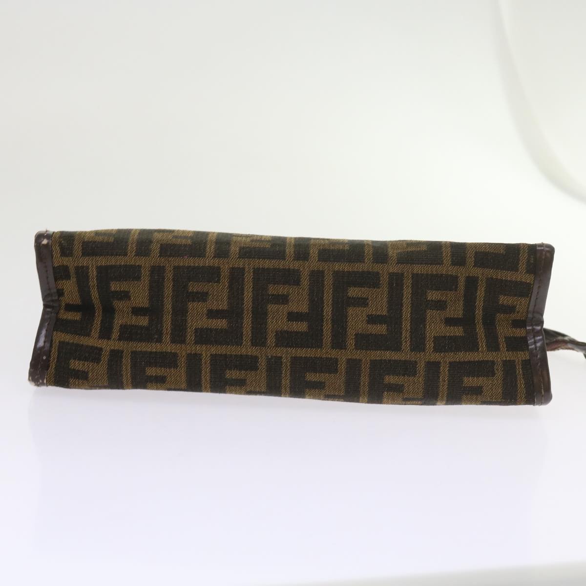 FENDI Zucca Canvas Clutch Bag Black Brown 60602