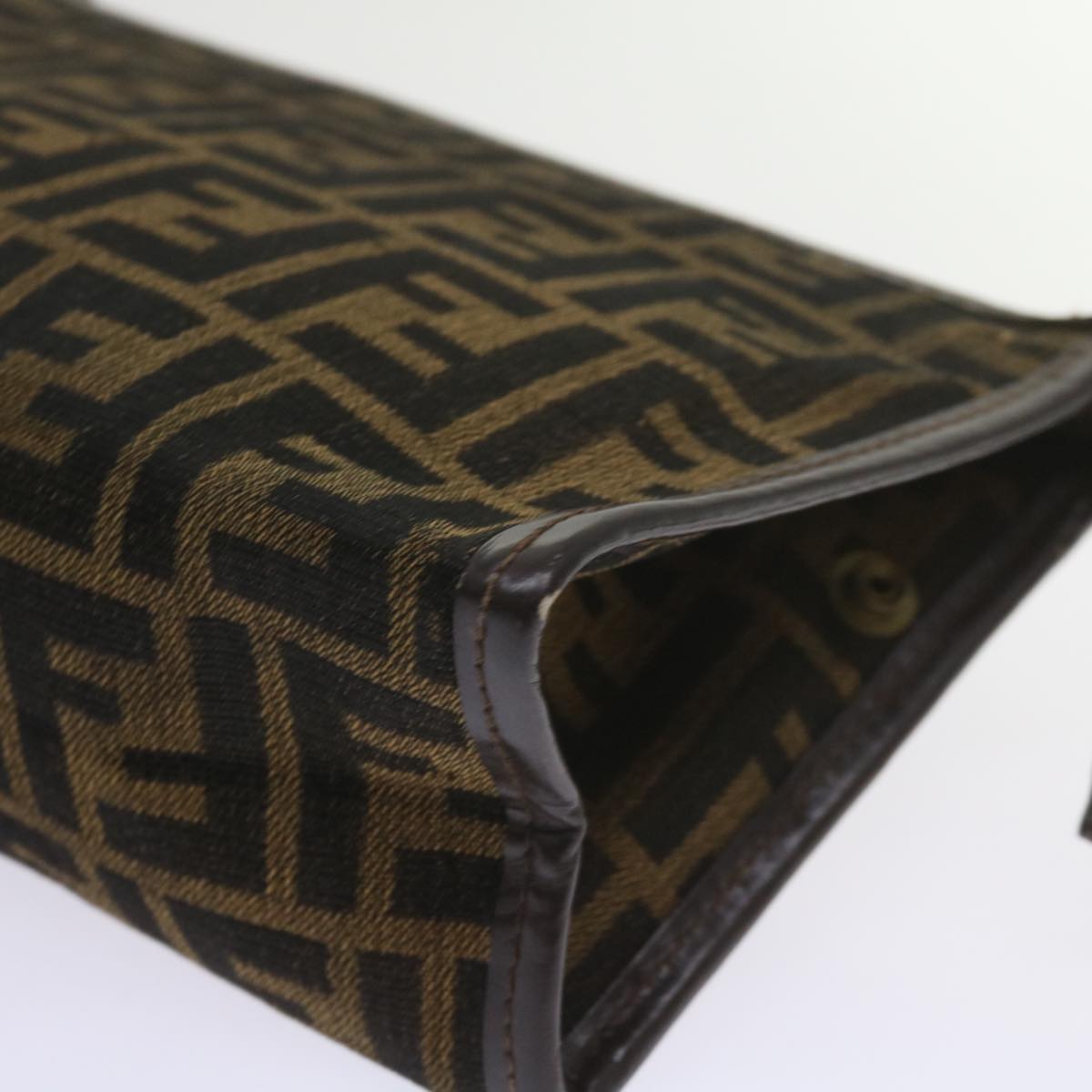 FENDI Zucca Canvas Clutch Bag Black Brown 60602