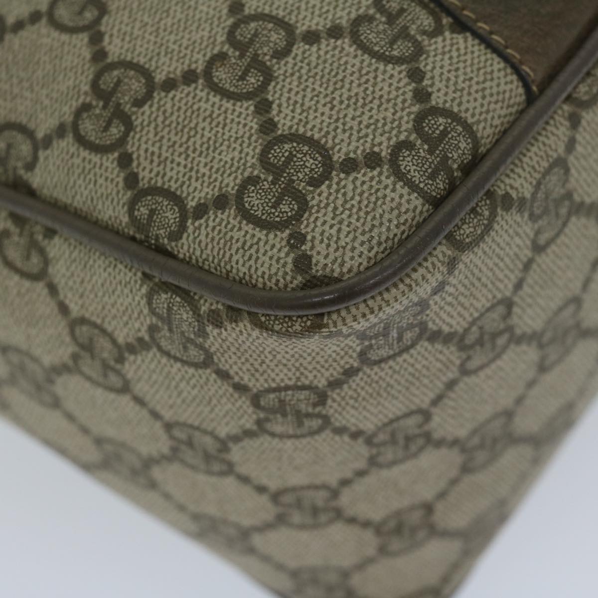 GUCCI GG Supreme Web Sherry Line Hand Bag 2way Beige Red 39 02 040 60876