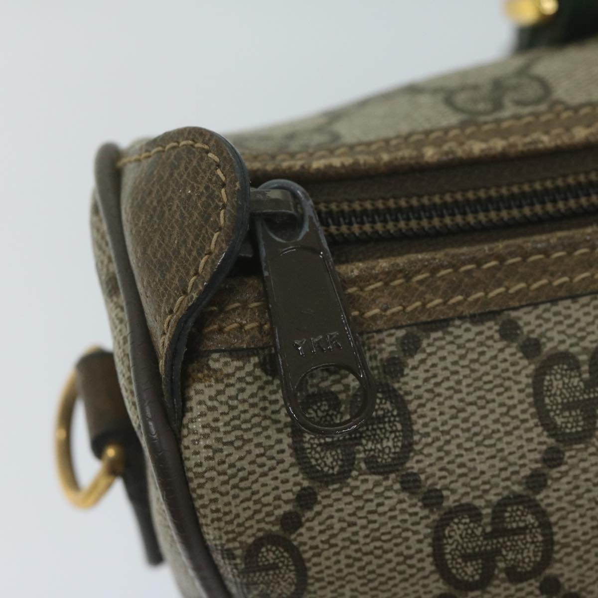 GUCCI GG Supreme Web Sherry Line Hand Bag 2way Beige Red 39 02 040 60876