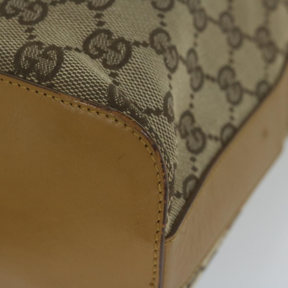 GUCCI GG Canvas Shoulder Bag Beige 001 3814 60888
