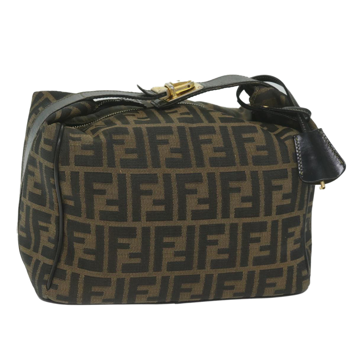 FENDI Zucca Canvas Vanity Cosmetic Pouch Black Brown 2111 26348 078 60923