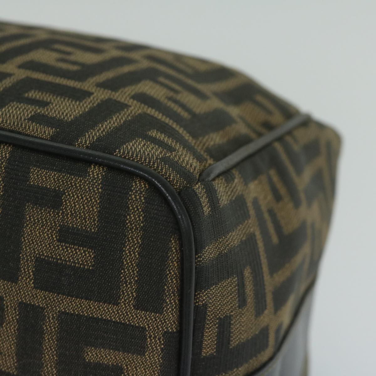 FENDI Zucca Canvas Vanity Cosmetic Pouch Black Brown 2111 26348 078 60923