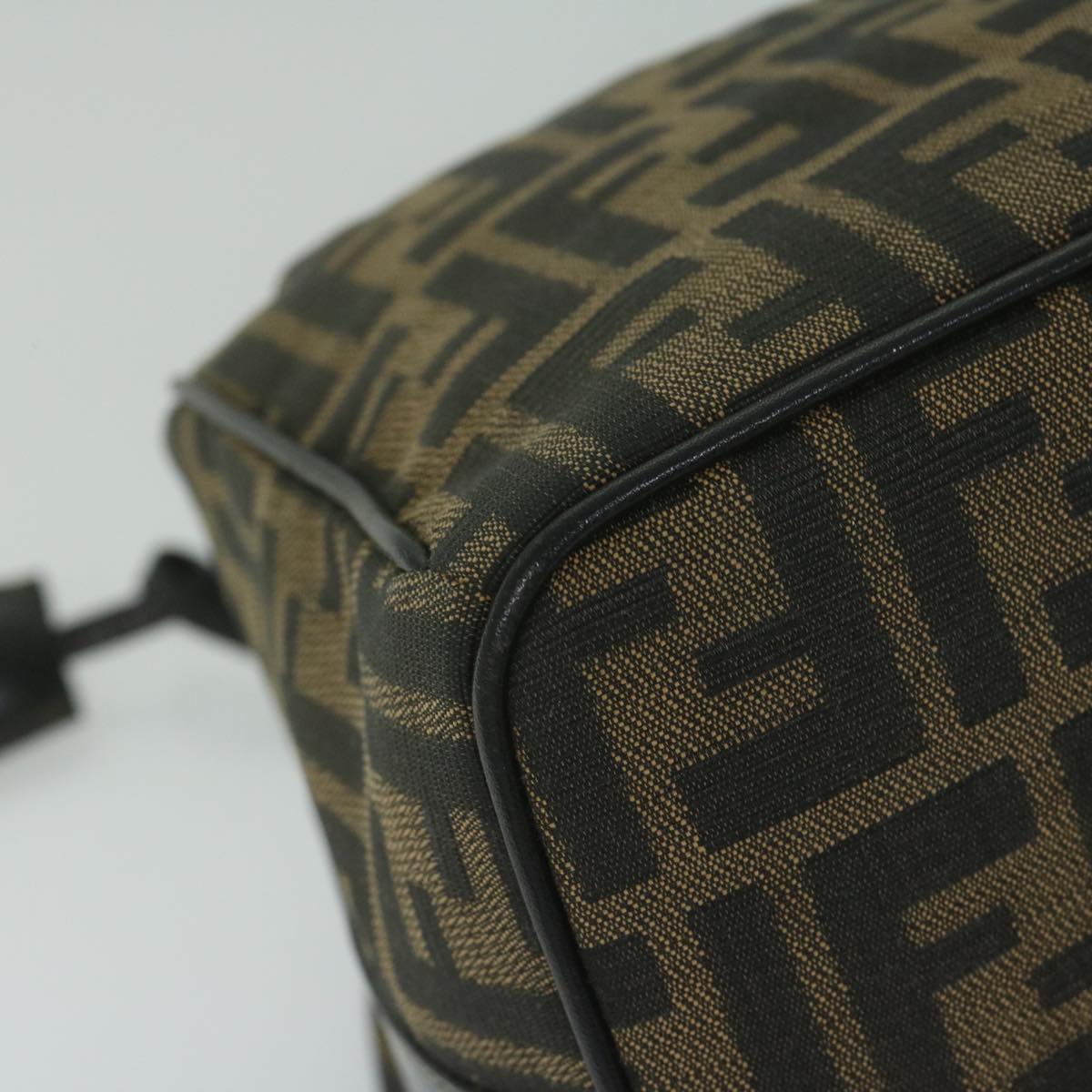FENDI Zucca Canvas Vanity Cosmetic Pouch Black Brown 2111 26348 078 60923