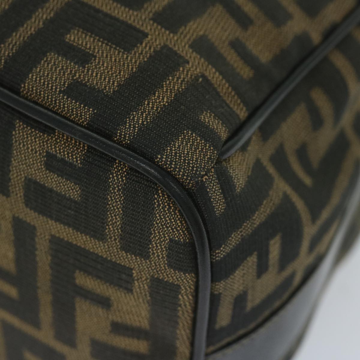 FENDI Zucca Canvas Vanity Cosmetic Pouch Black Brown 2111 26348 078 60923