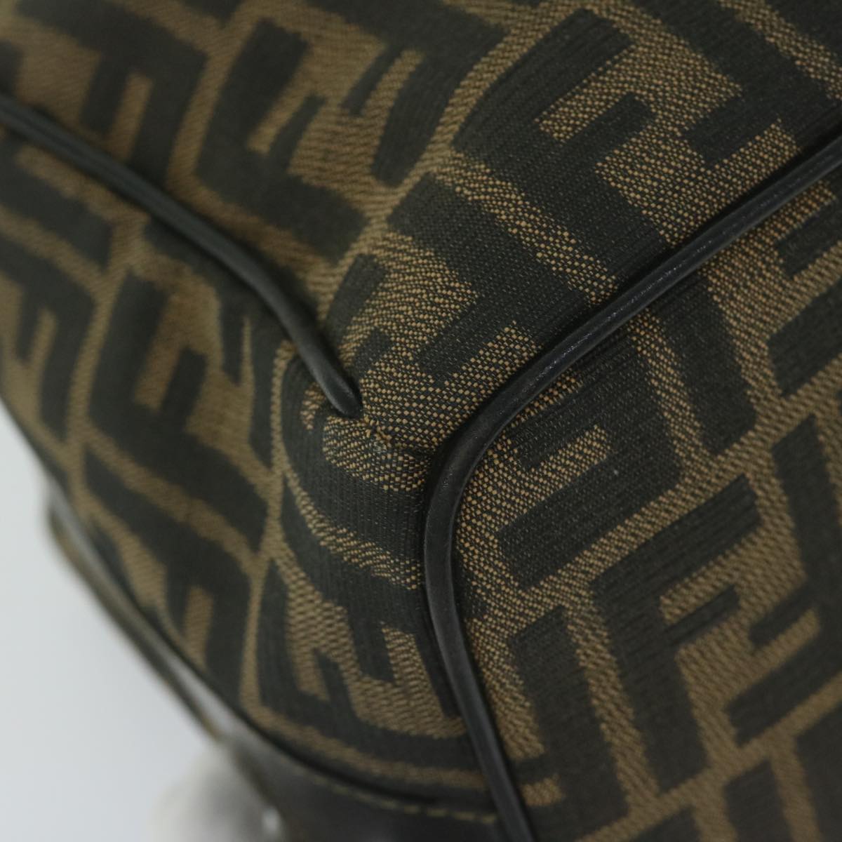 FENDI Zucca Canvas Vanity Cosmetic Pouch Black Brown 2111 26348 078 60923