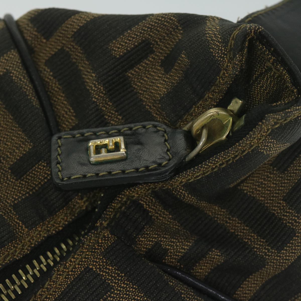 FENDI Zucca Canvas Vanity Cosmetic Pouch Black Brown 2111 26348 078 60923