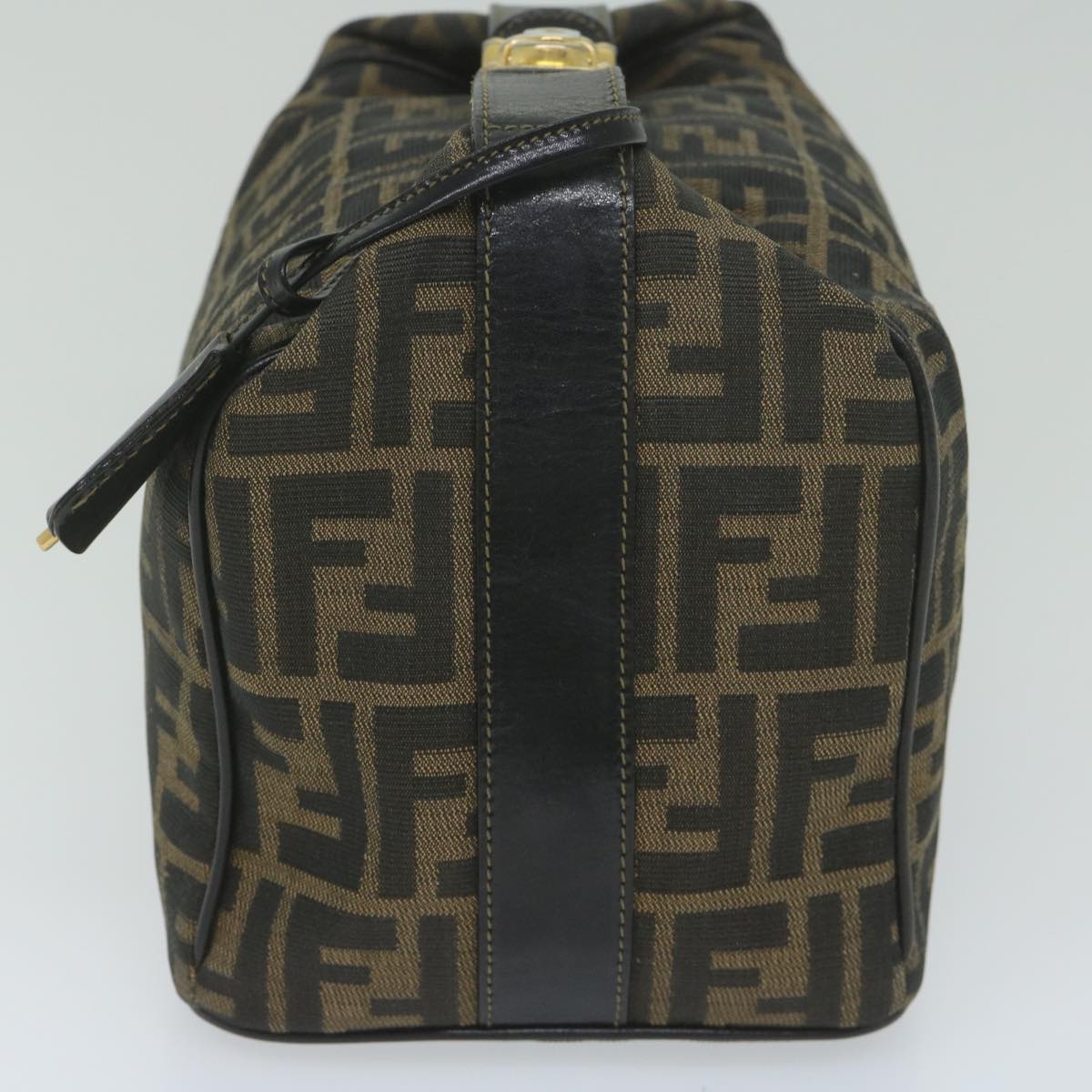 FENDI Zucca Canvas Vanity Cosmetic Pouch Black Brown 2111 26348 078 60923