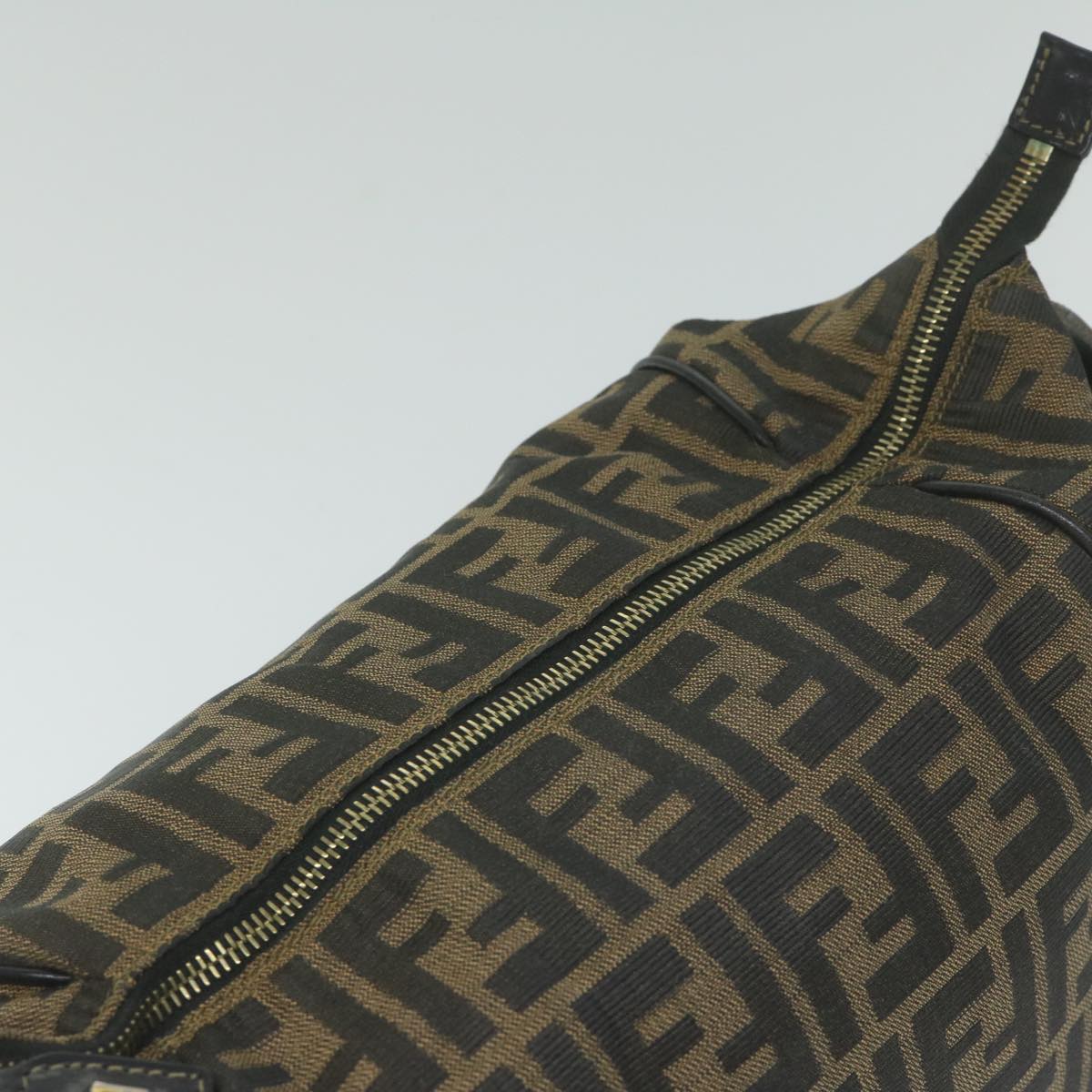 FENDI Zucca Canvas Vanity Cosmetic Pouch Black Brown 2111 26348 078 60923