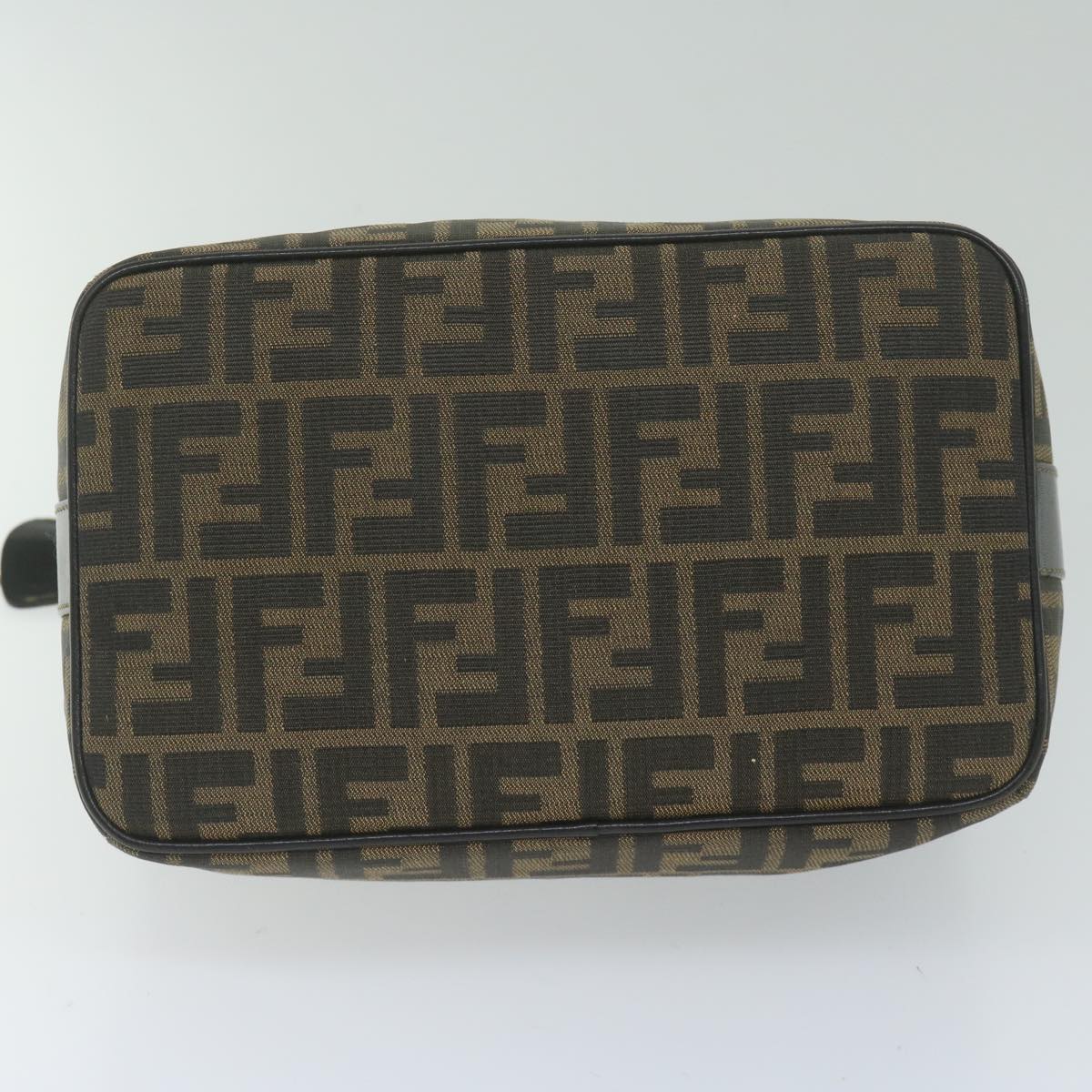 FENDI Zucca Canvas Vanity Cosmetic Pouch Black Brown 2111 26348 078 60923