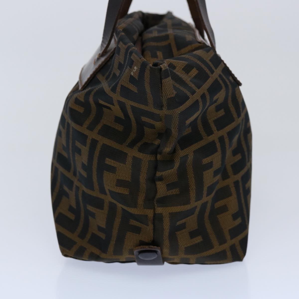 FENDI Zucca Canvas Hand Bag Nylon Brown 60955