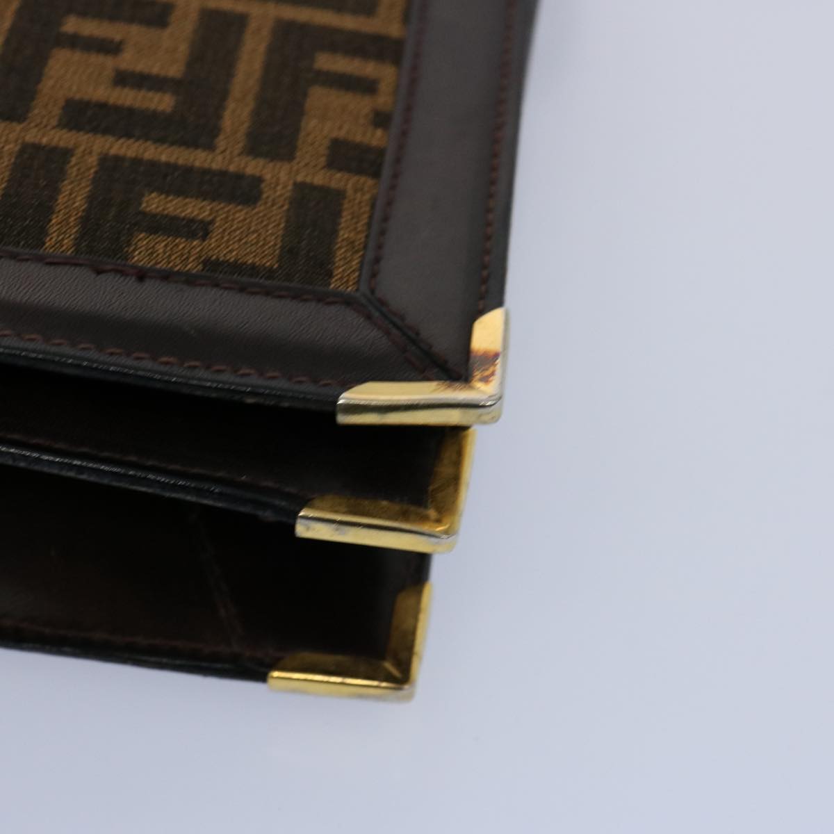 FENDI Zucca Canvas Shoulder Bag Brown 60957
