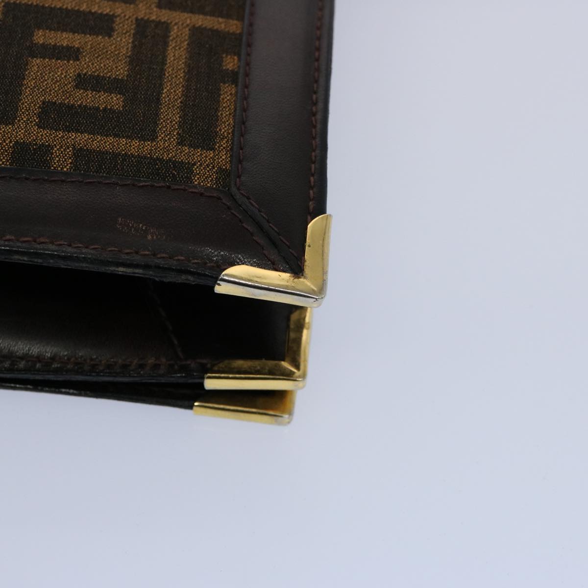 FENDI Zucca Canvas Shoulder Bag Brown 60957