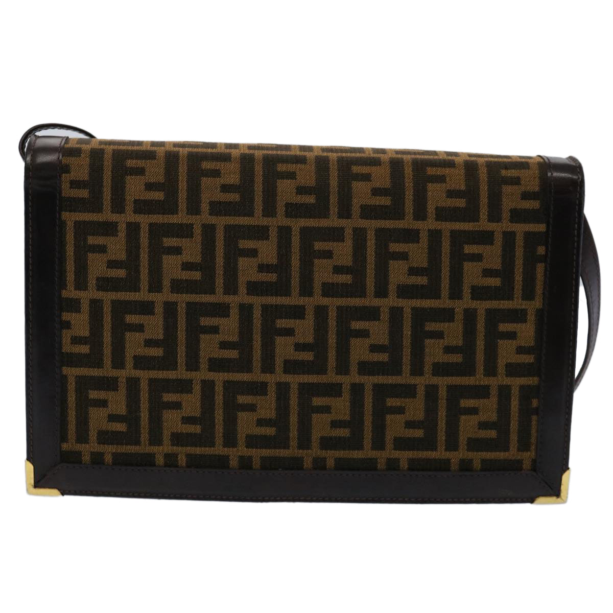 FENDI Zucca Canvas Shoulder Bag Brown 60957
