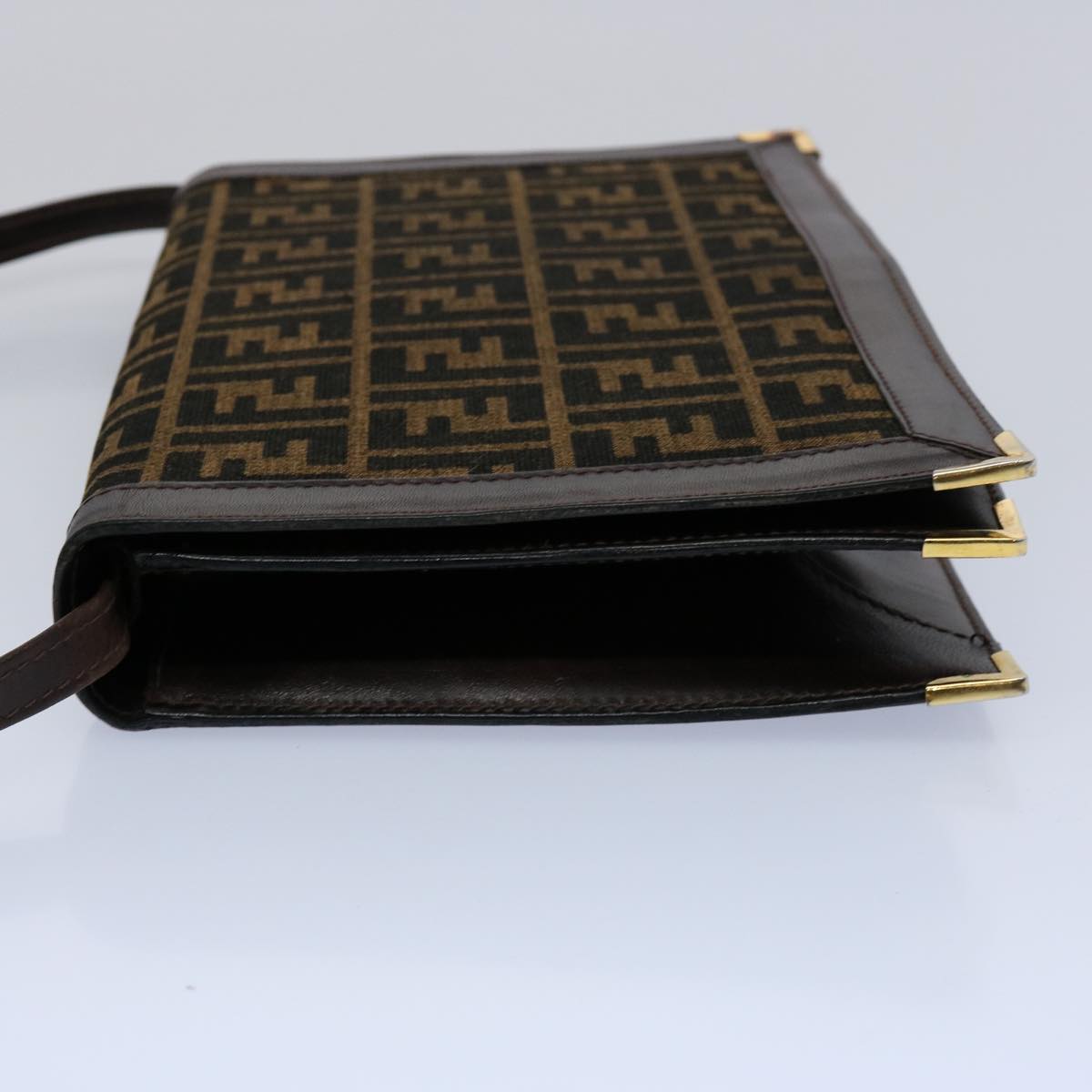 FENDI Zucca Canvas Shoulder Bag Brown 60957