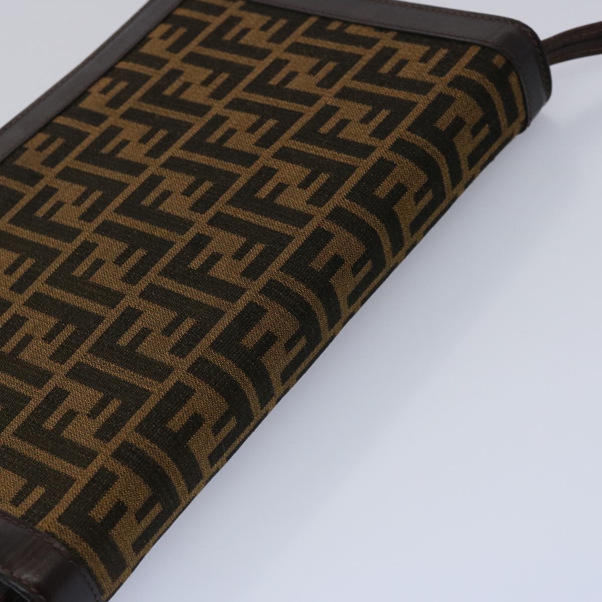 FENDI Zucca Canvas Shoulder Bag Brown 60957