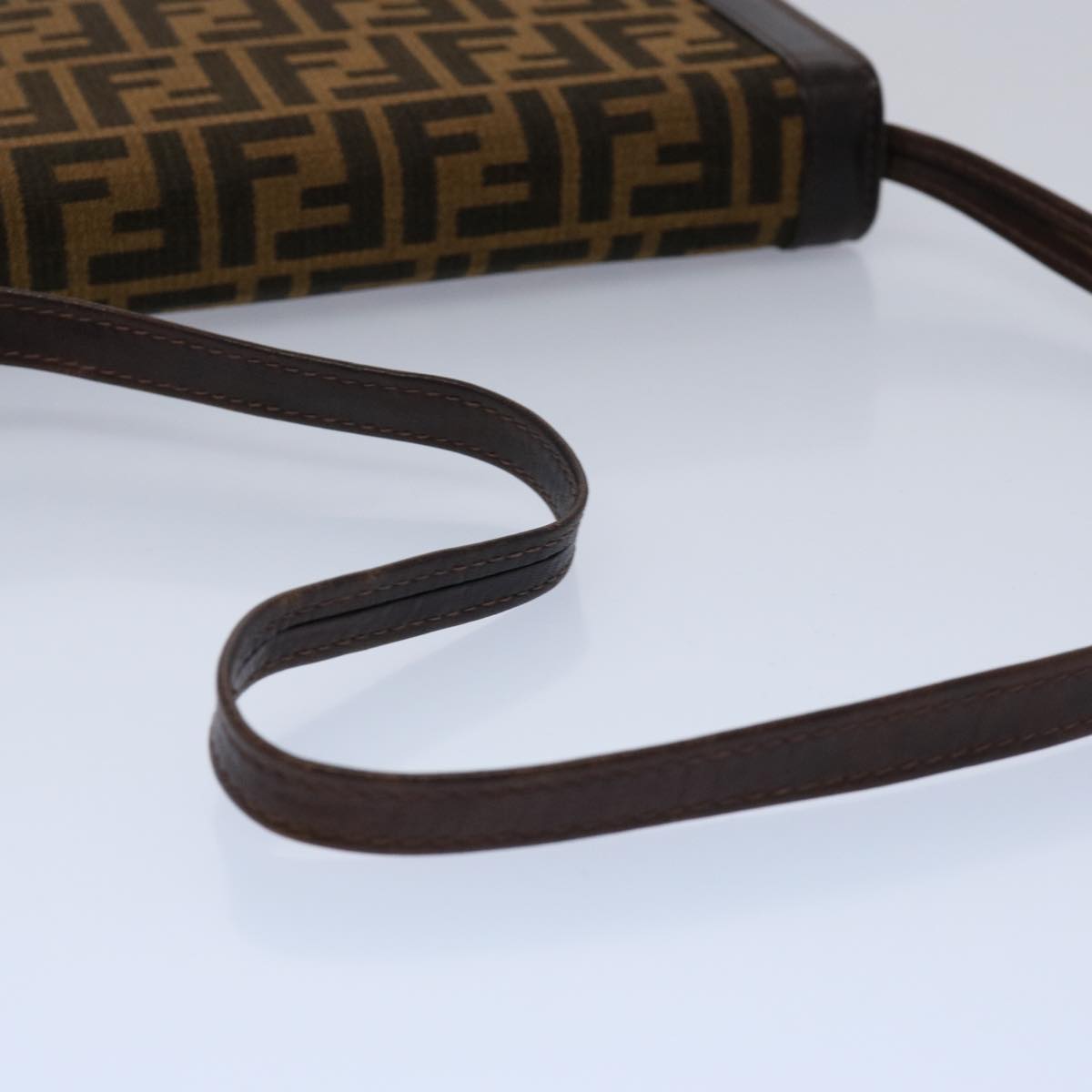 FENDI Zucca Canvas Shoulder Bag Brown 60957