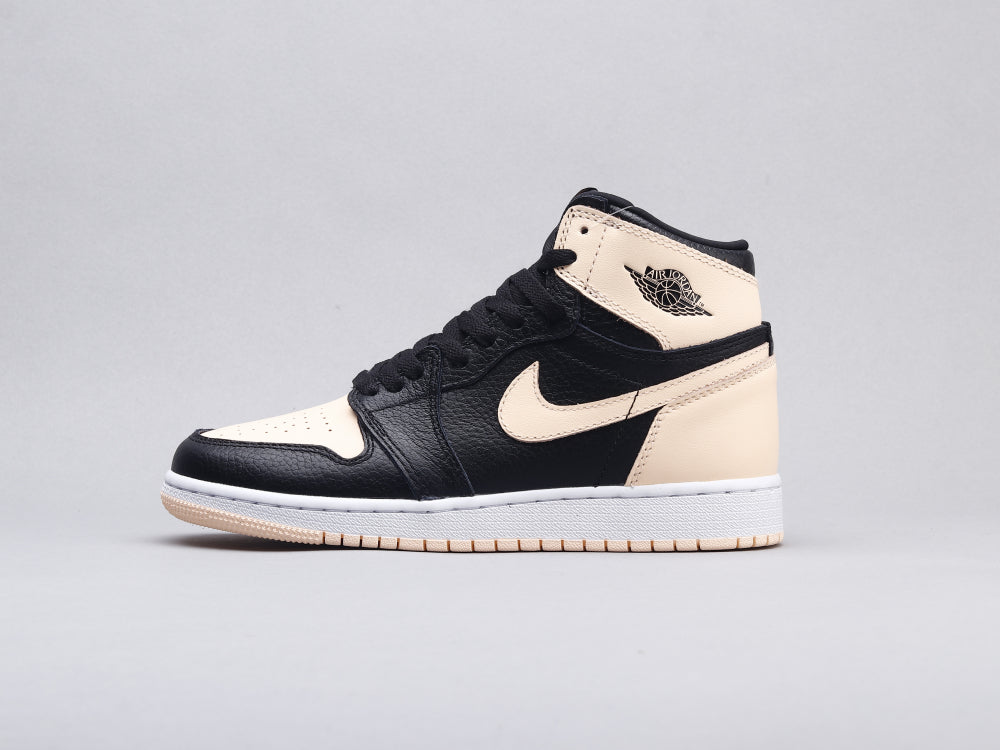 GLM - AJ1 black pink toe women's shoes