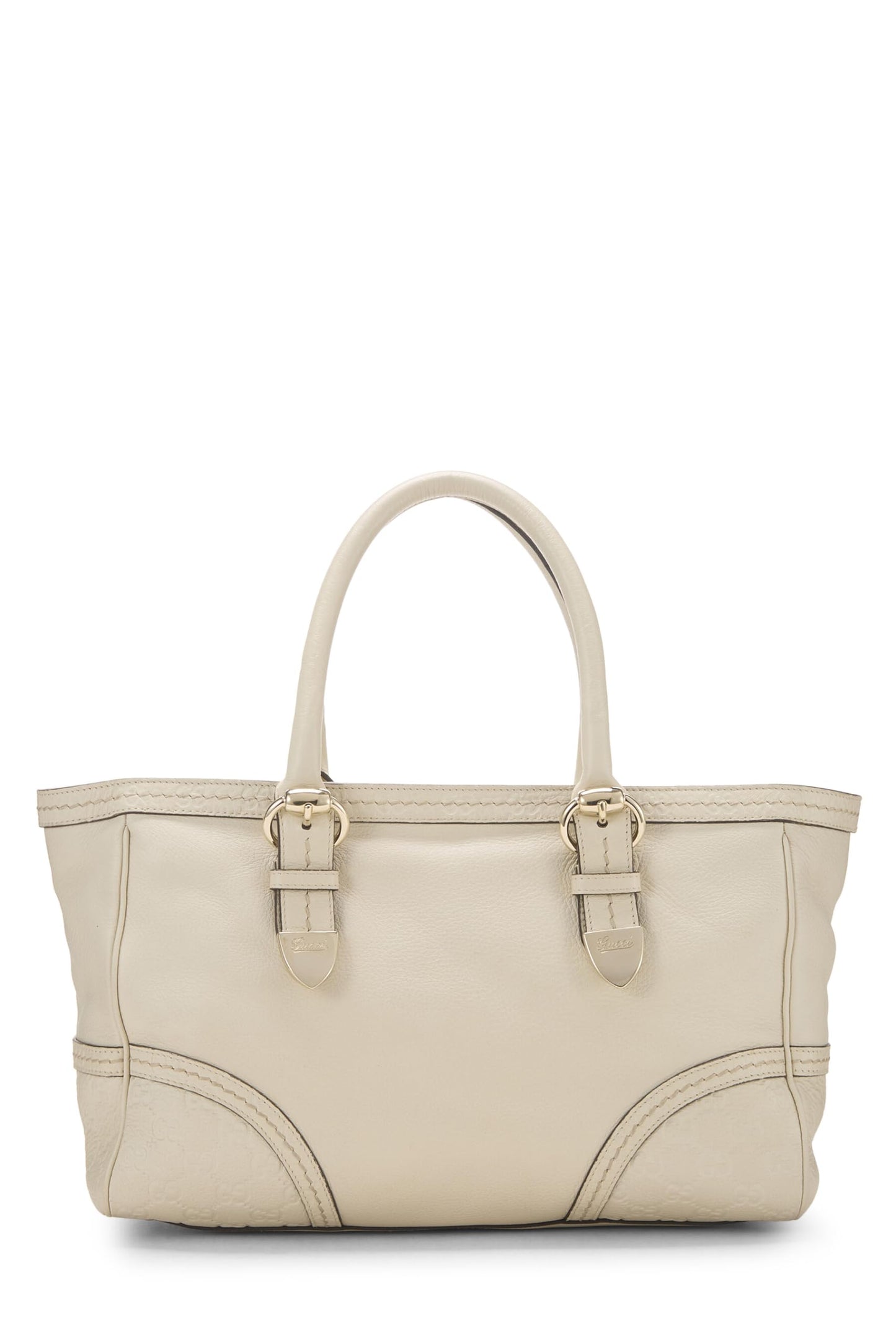 Gucci,  Cream Leather Signora Tote, White