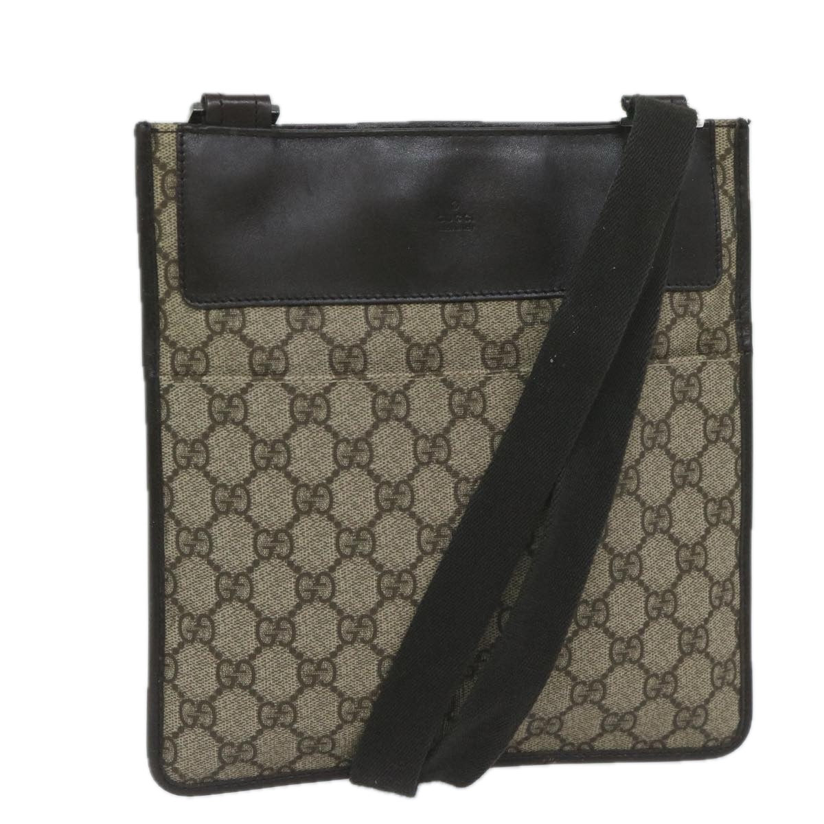GUCCI GG Supreme Shoulder Bag PVC Leather Beige 27639 61079