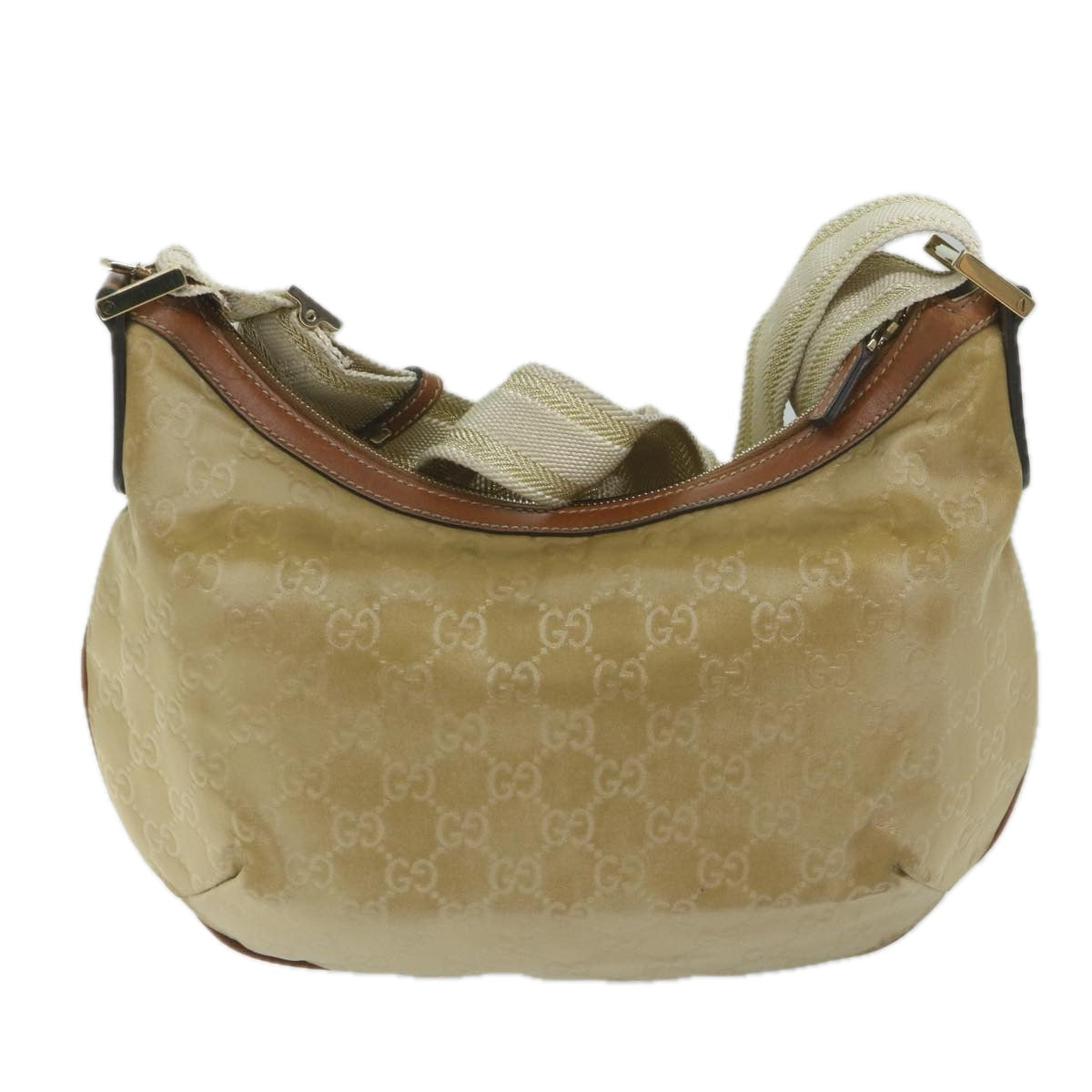 GUCCI GG Canvas Shoulder Bag Beige 181092 61091