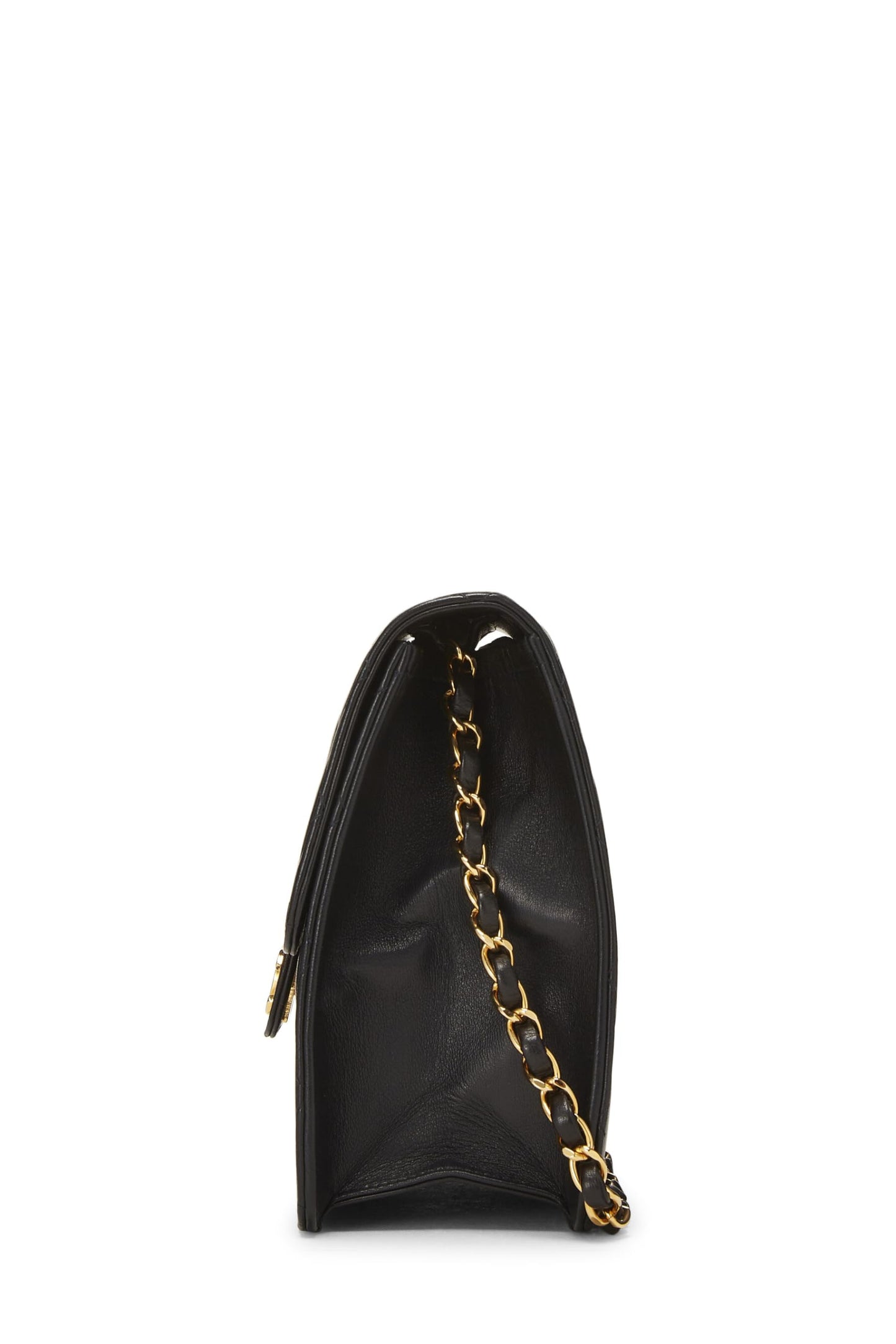 Chanel,  Black Quilted Lambskin Ex Flap Medium, Black