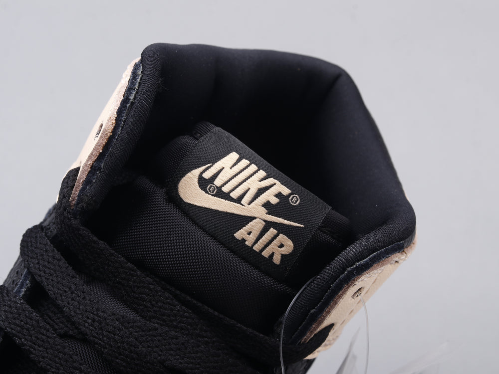 GLM - AJ1 black pink toe women's shoes