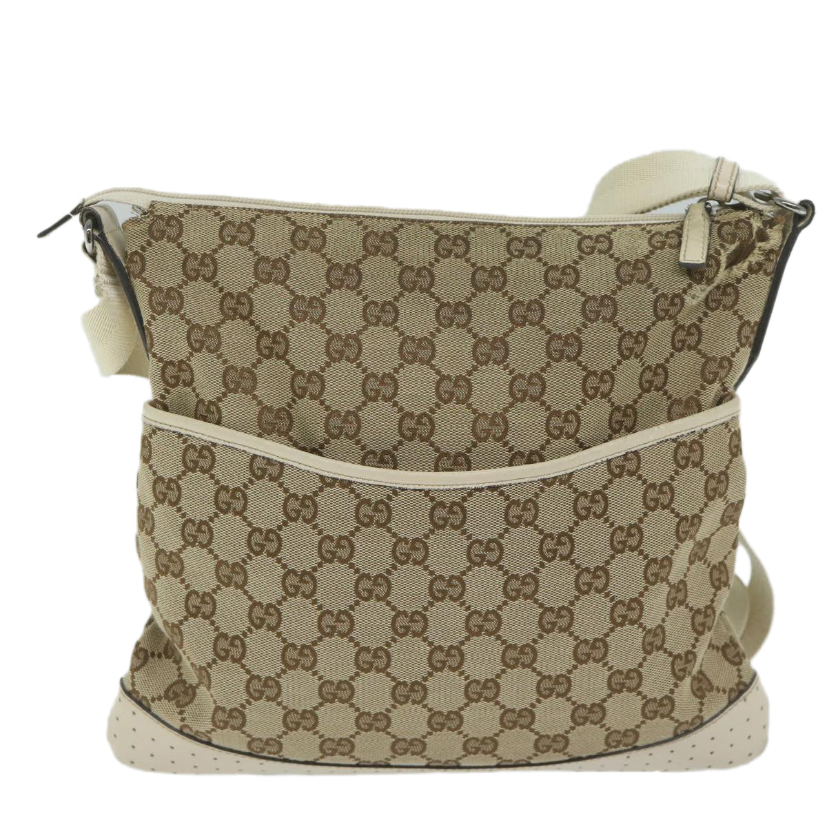 GUCCI GG Canvas Shoulder Bag Beige 145857 61246