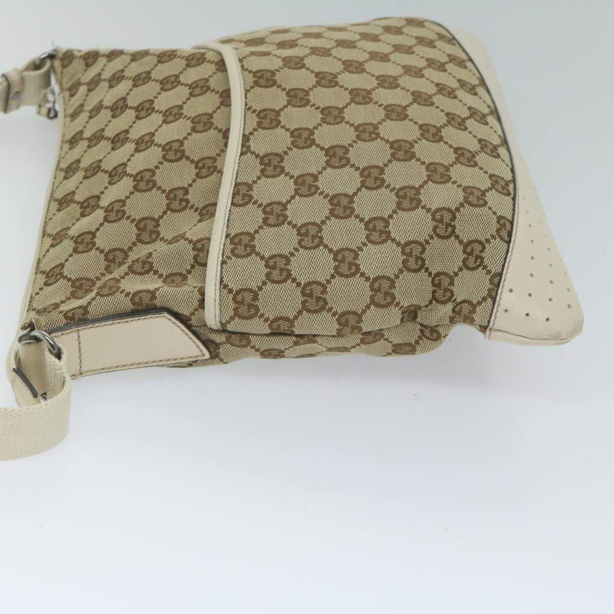 GUCCI GG Canvas Shoulder Bag Beige 145857 61246