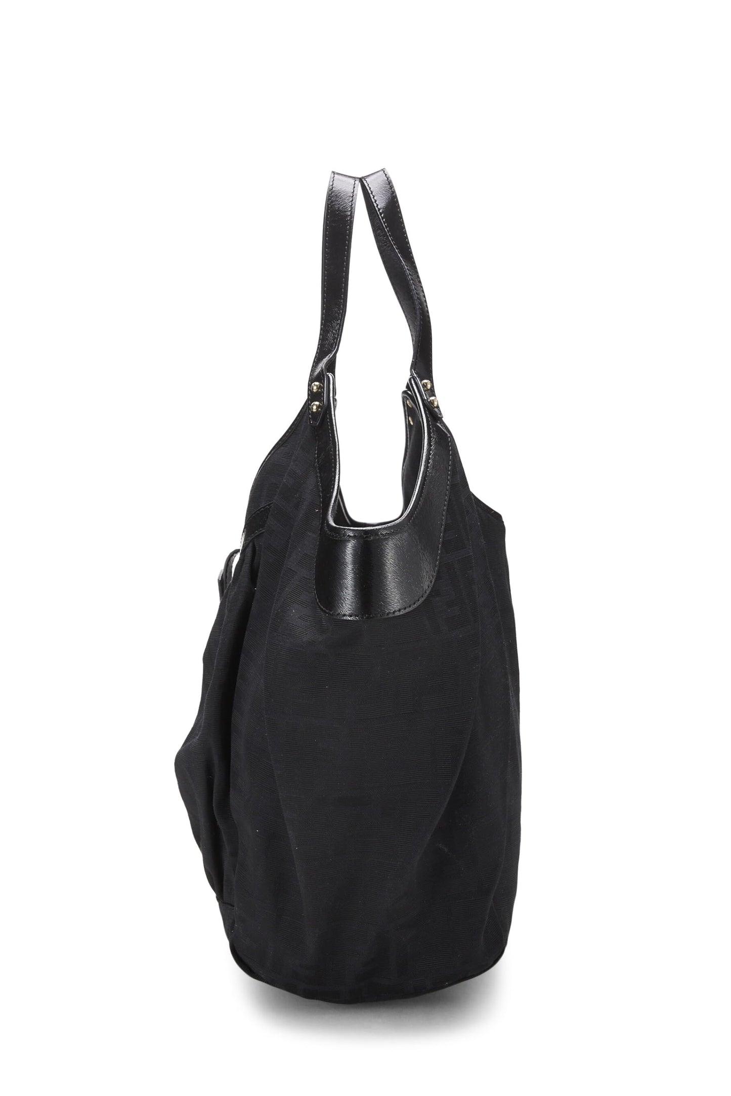 Fendi,  Black Zucca Canvas Chef Pocket Tote Large, Black