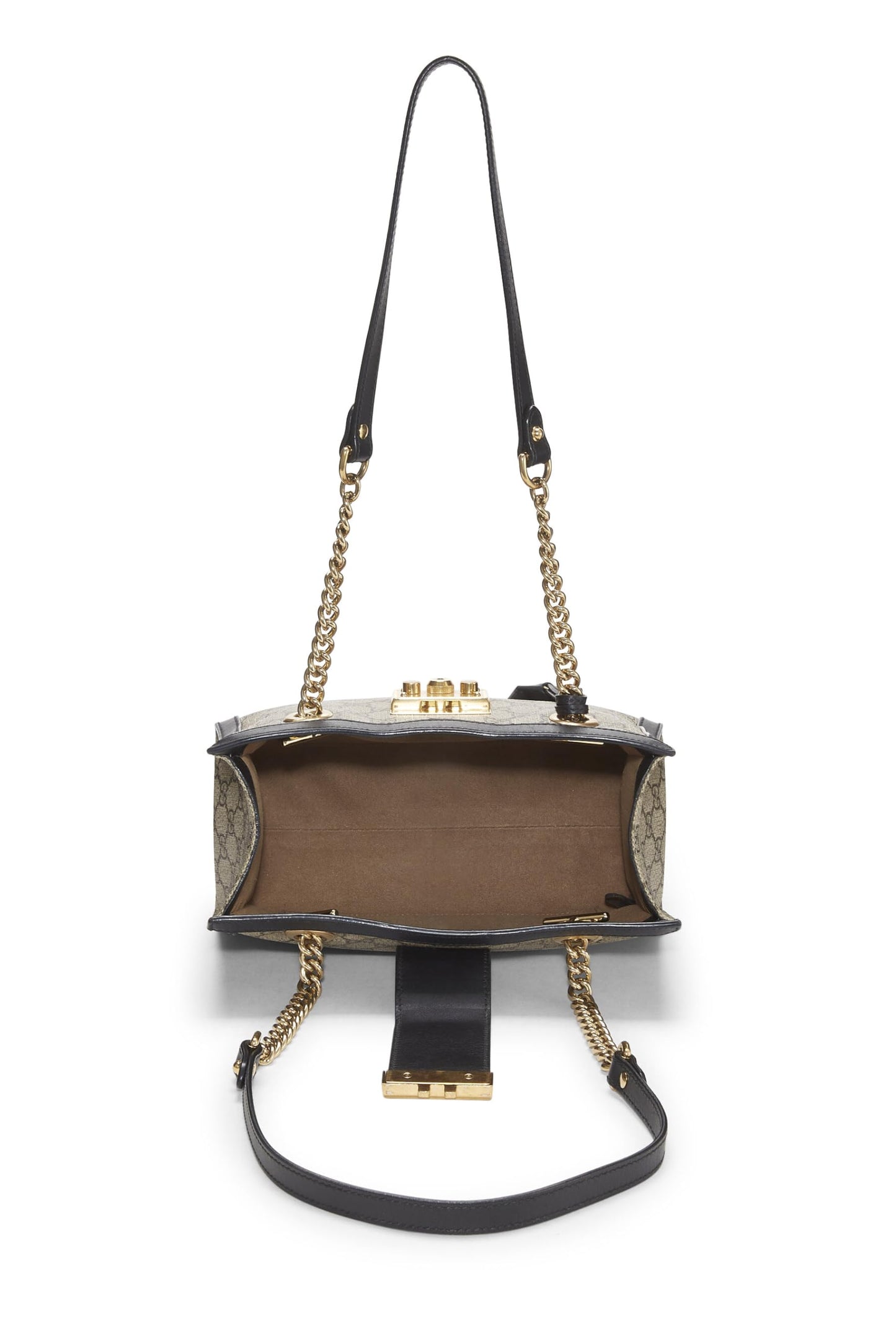 Gucci,  Black GG Supreme Padlock Tote Small, Black