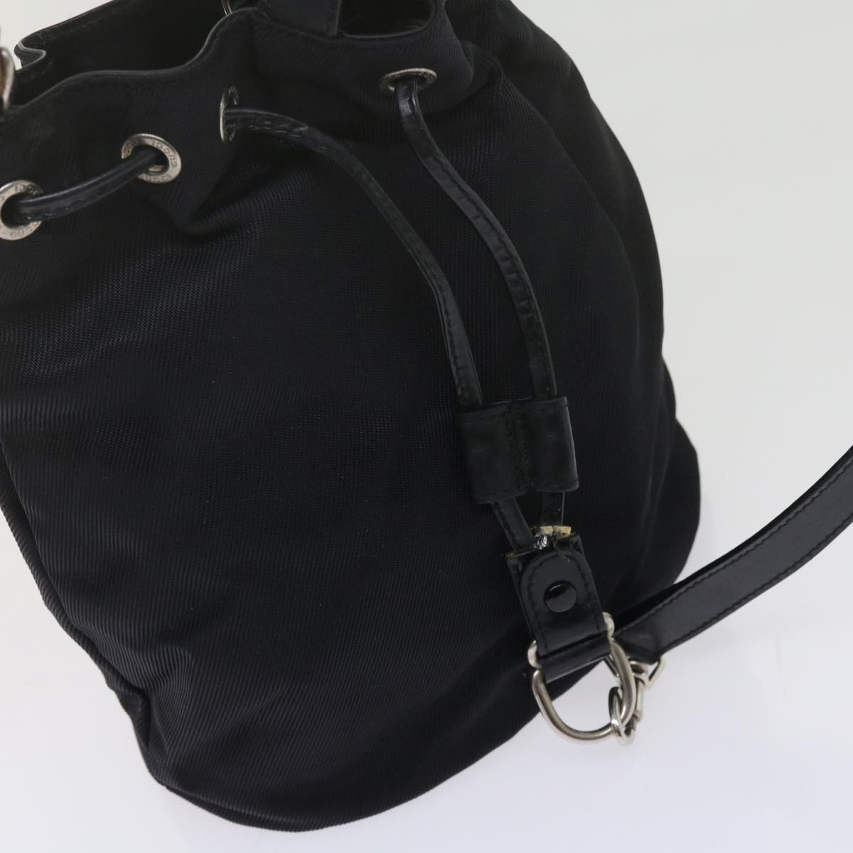 GUCCI Bamboo Hand Bag Nylon 2way Black 61327
