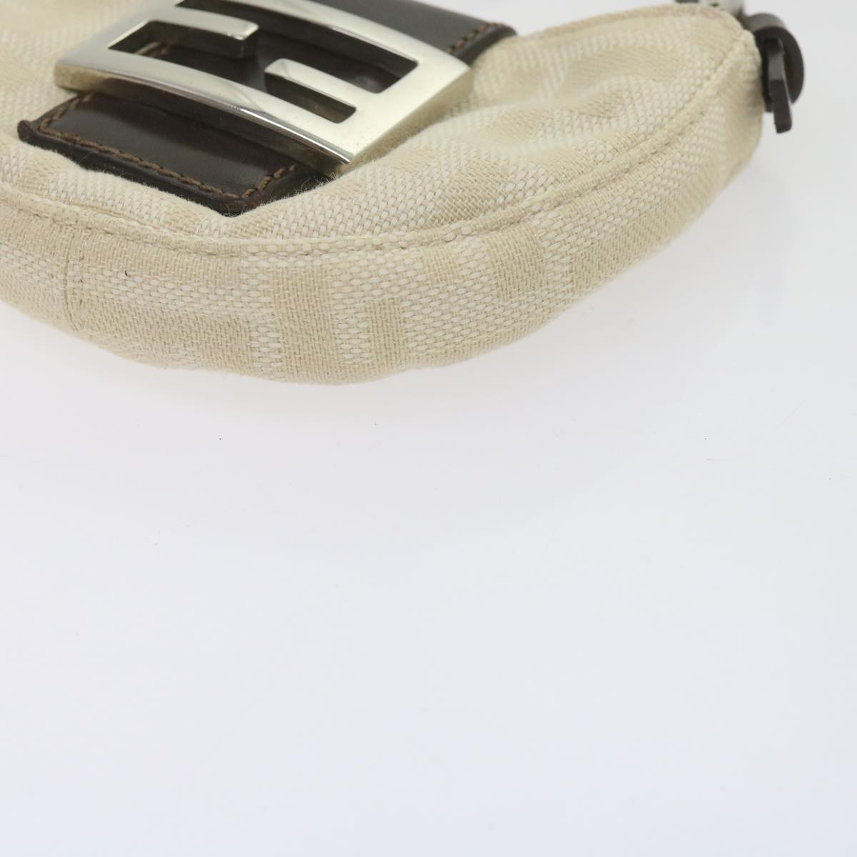FENDI Zucca Canvas Mini Mamma Baguette Hand Bag Beige 61332