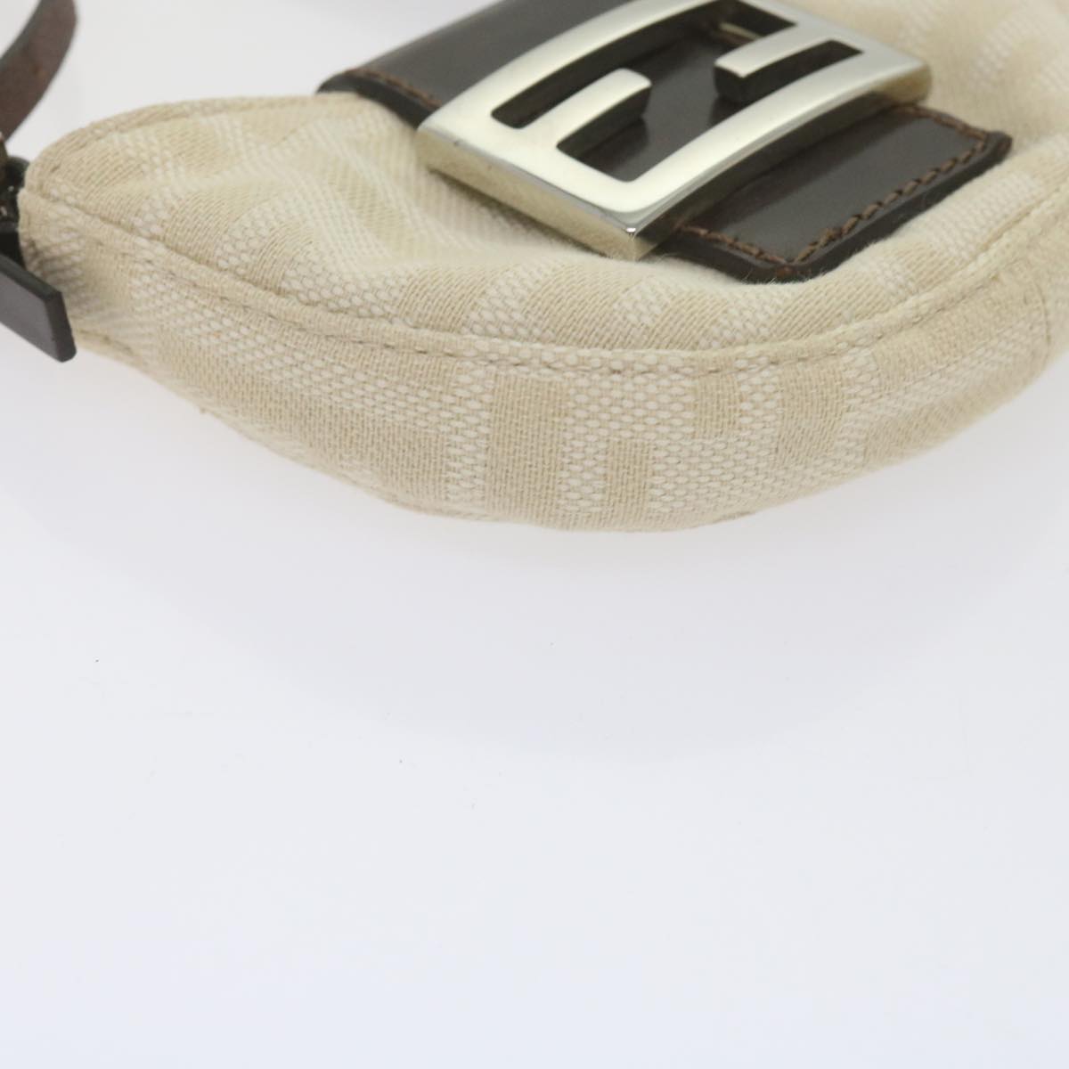 FENDI Zucca Canvas Mini Mamma Baguette Hand Bag Beige 61332