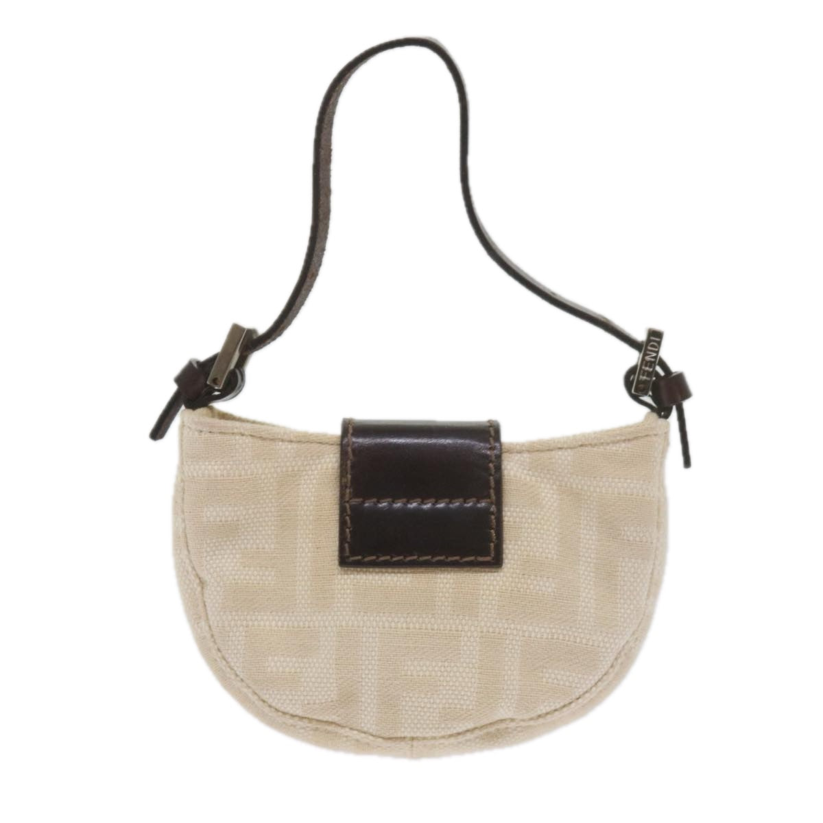 FENDI Zucca Canvas Mini Mamma Baguette Hand Bag Beige 61332