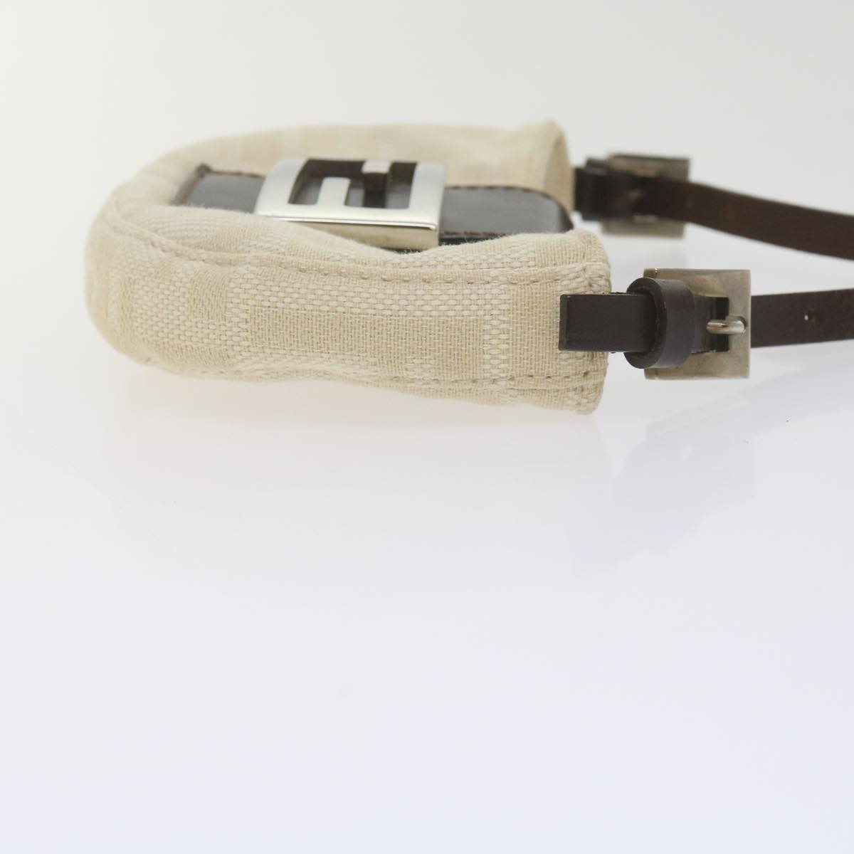 FENDI Zucca Canvas Mini Mamma Baguette Hand Bag Beige 61332