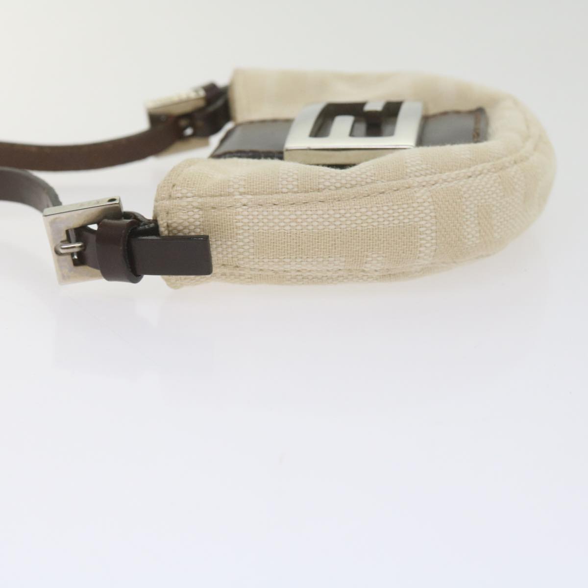 FENDI Zucca Canvas Mini Mamma Baguette Hand Bag Beige 61332