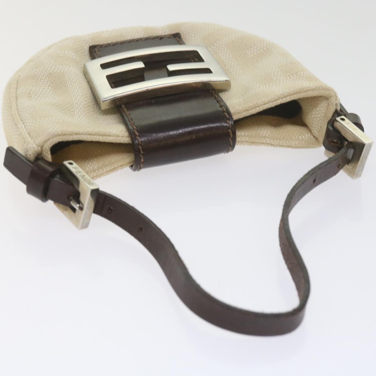 FENDI Zucca Canvas Mini Mamma Baguette Hand Bag Beige 61332