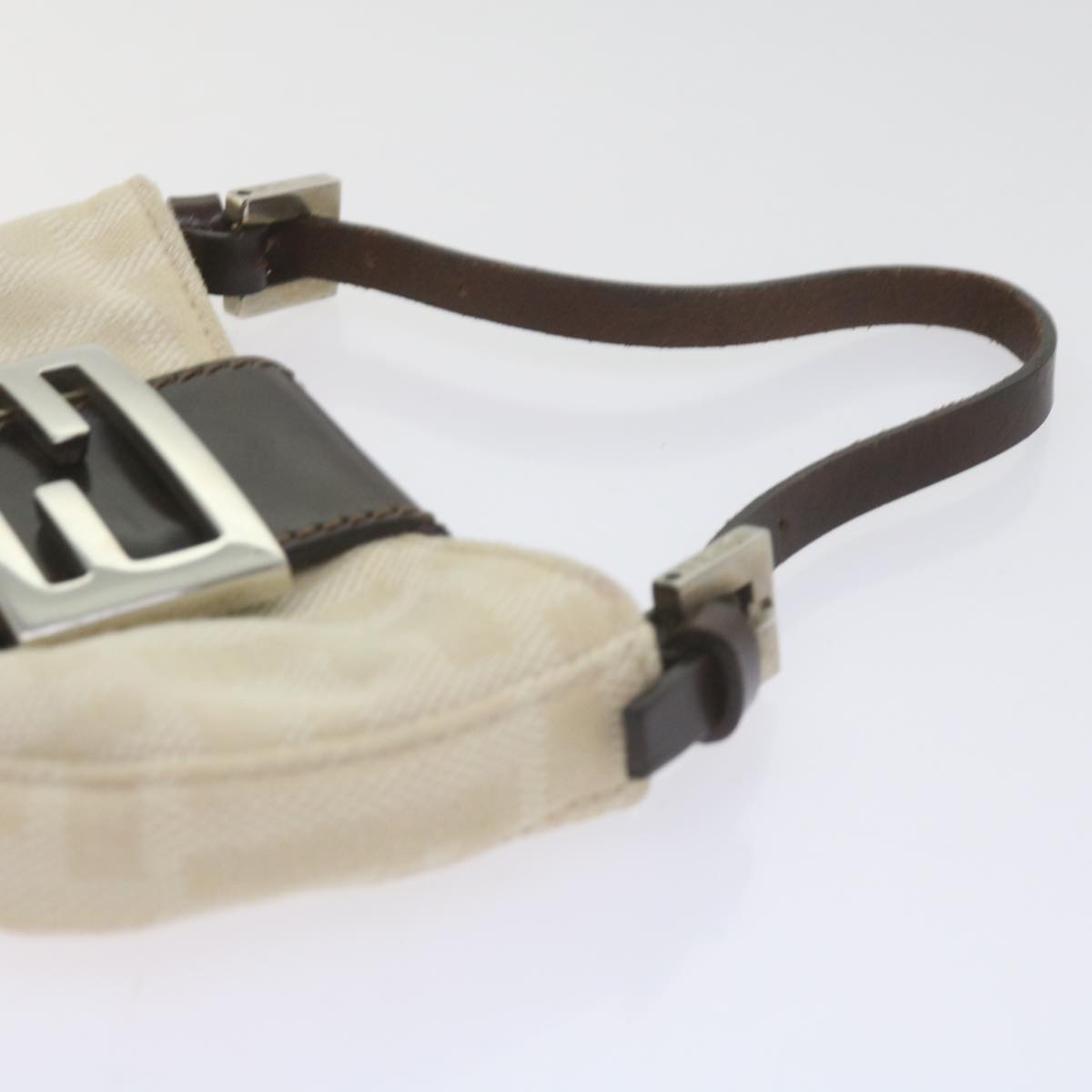 FENDI Zucca Canvas Mini Mamma Baguette Hand Bag Beige 61332