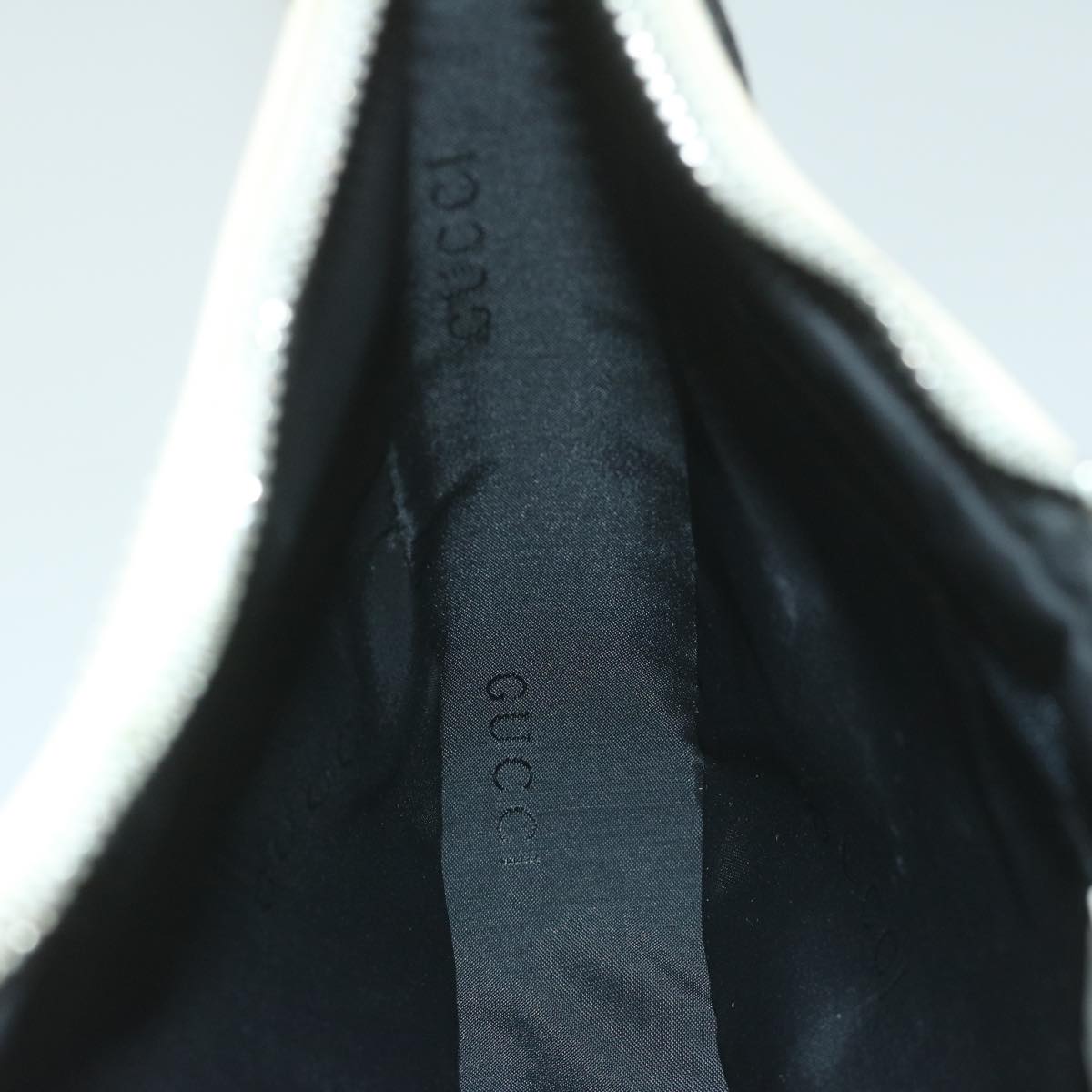 GUCCI Shoulder Bag Canvas White Black 001 3812 61341