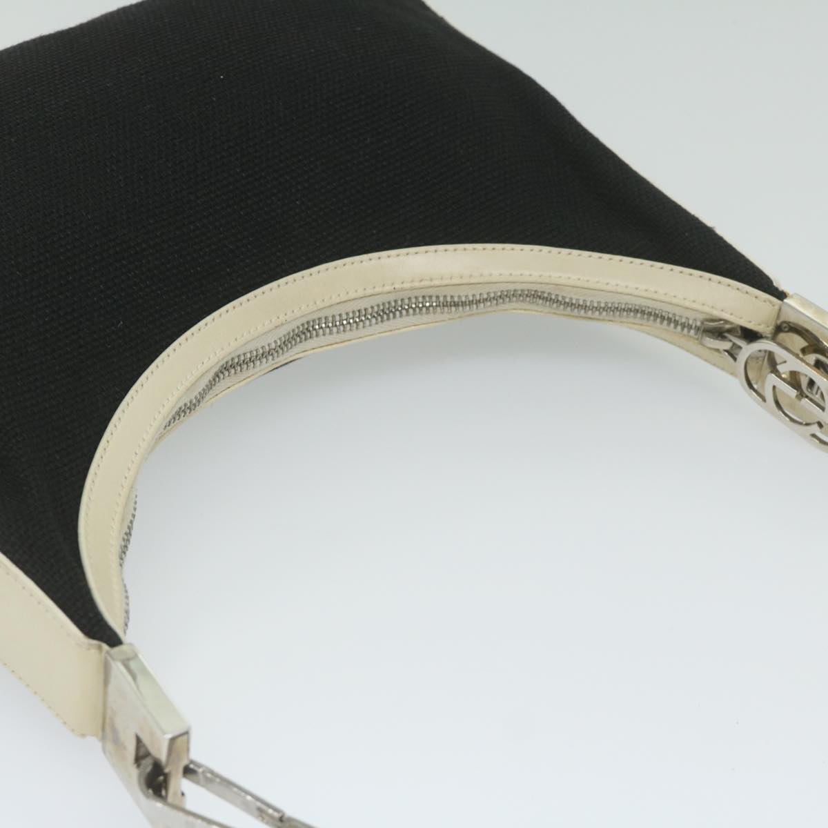 GUCCI Shoulder Bag Canvas White Black 001 3812 61341