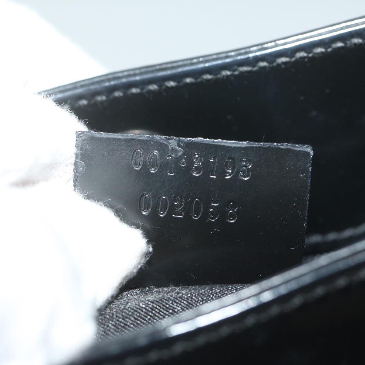 GUCCI Shoulder Bag Enamel Black 001 3193 61342