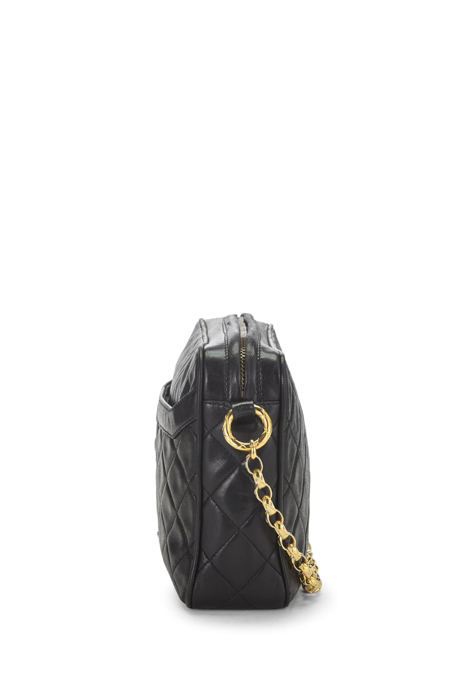 Chanel,  Black Quilted Lambskin Pocket Camera Bag Medium, Black