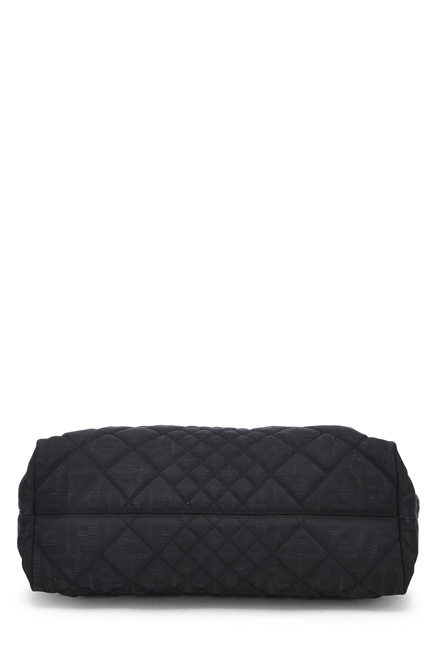 Fendi,  Black Quilted Canvas Chain Tote, Black