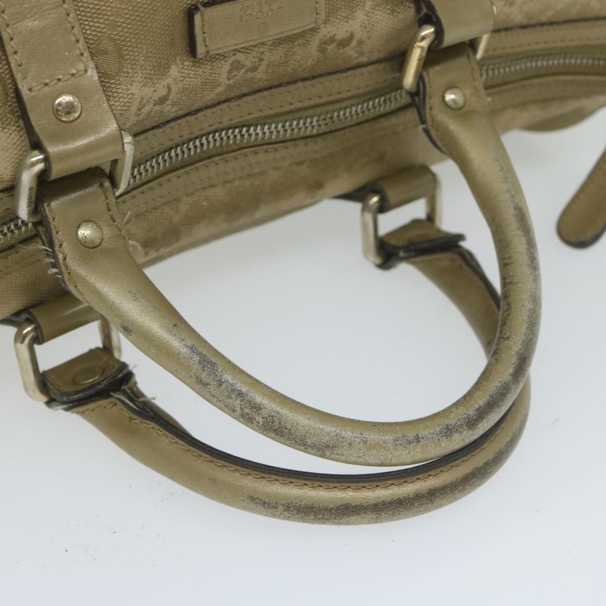GUCCI GG Canvas Hand Bag Gold 193603 61422