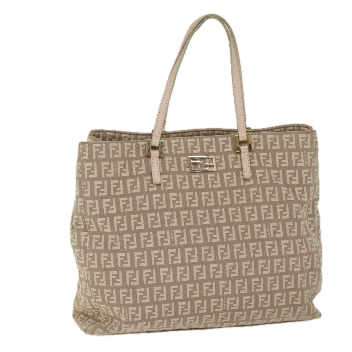 FENDI Zucchino Canvas Hand Bag Beige 61442