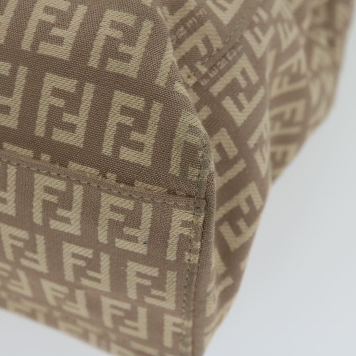 FENDI Zucchino Canvas Hand Bag Beige 61442